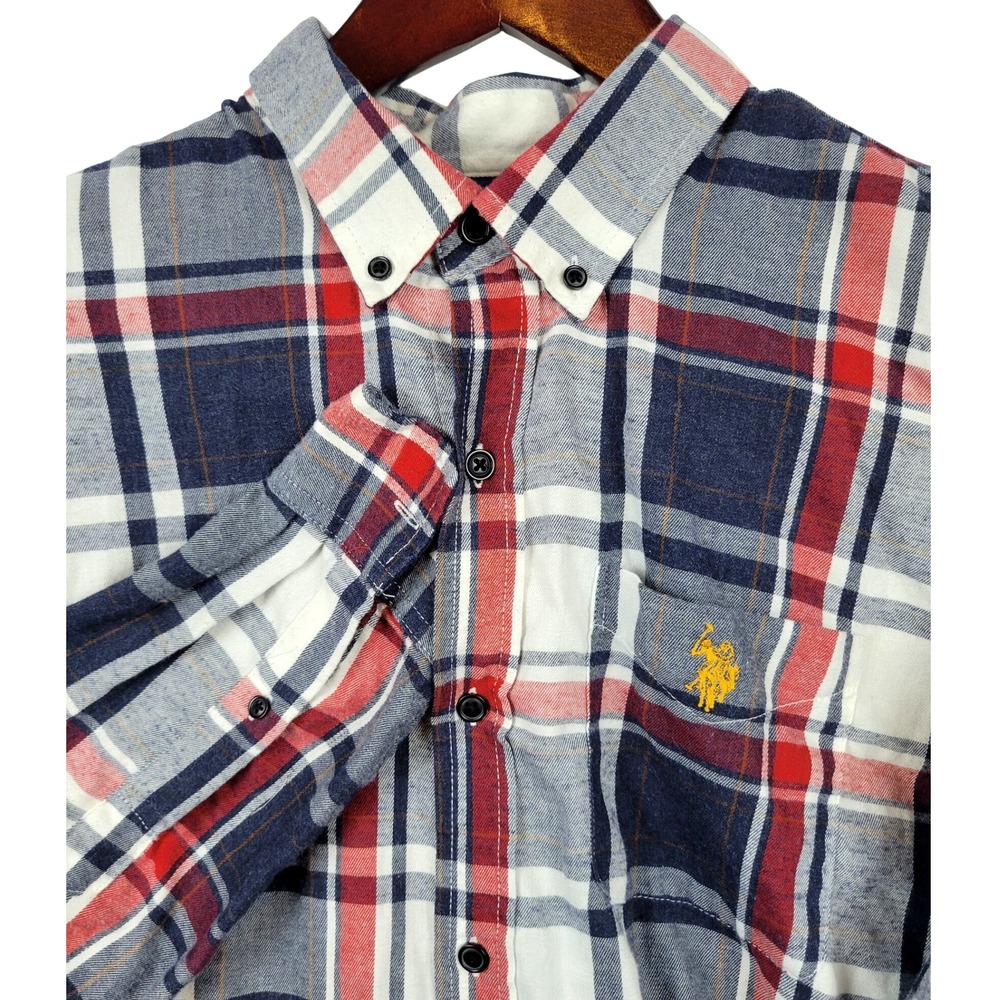 US Polo Assn. Mens Plaid Button Down Shirt Long Sleeve Casual Medium